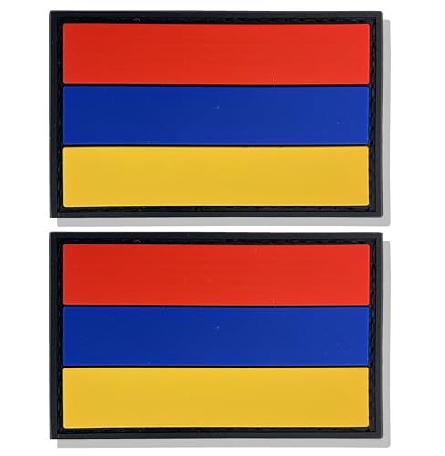 stidsds 2 Stück Armenien-Flaggenaufnäher, armenisches Militär, taktischer Aufnäher, Armenien-Flaggen, PVC, Klettverschluss, für Kleidung, Hüte, Rucksäcke, Stolz-Dekorationen von stidsds
