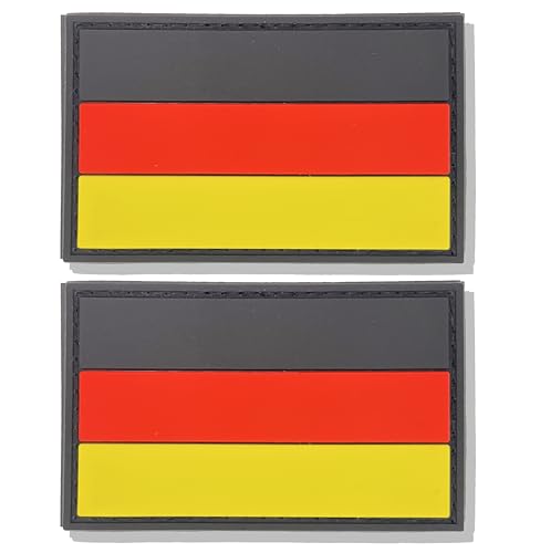 stidsds 2 Stück Deutschlandflaggen-Aufnäher, deutsches Militär, taktischer Aufnäher, Deutschlandflaggen, PVC, Klettverschluss für Kleidung, Hut, Rucksäcke, Stolz, Dekorationen von stidsds