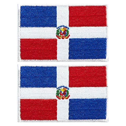 stidsds 2 Stück Dominikanische Flaggen Patch Dominikanische Flaggen Bestickte Patches Dominikanische Republik Flaggen Militär Taktischer Patch für Kleidung Hut Rucksäcke Pride Dekorationen von stidsds