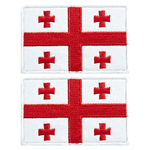 stidsds 2 Stück Georgia Flag Patch Georgia Flags Embroidered Patches Georgian Flags Military Tactical Patch for Clothes Hat Backpacks Pride Decorations von stidsds