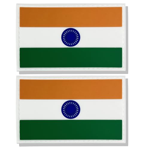 stidsds 2 Stück Indien-Flaggen-Aufnäher, indisches Militär, taktischer Aufnäher, Indien-Flaggen, PVC, Klettverschluss für Kleidung, Hüte, Rucksäcke, Stolz-Dekorationen stidsds 2 Stück Indien-Flaggen-Aufnäher, indisches Militär, taktischer Aufnäher, Indien-Flaggen, PVC, Klettverschluss für Kleidung, Hüte, Rucksäcke, Stolz-Dekorationen von stidsds