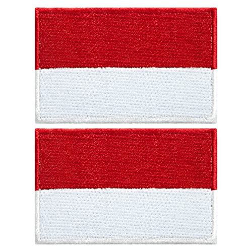 stidsds 2 Stück Indonesien Flagge Patch Indonesien Flaggen Gestickte Patches Indonesische Flaggen Militär Taktische Patch für Kleidung Hut Rucksäcke Stolz Dekorationen von stidsds