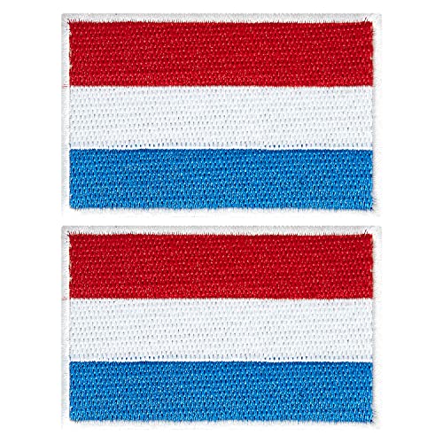 stidsds 2 Stück Luxemburg Flagge Patch Luxemburg Flaggen bestickte Aufnäher Luxemburger Flaggen Militär Taktischer Patch für Kleidung Hut Rucksäcke Stolz Dekorationen von stidsds