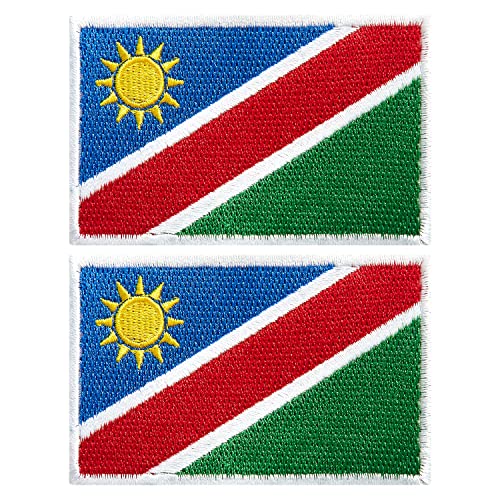 stidsds 2 Stück Namibia Flagge Patch Namibia Flaggen bestickte Patches Namibische Flaggen Militär Taktischer Patch für Kleidung Hut Rucksäcke Pride Dekorationen von stidsds