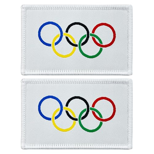 stidsds 2 Stück Olympische Spiele-Flaggen-Patch, Olympische Militär-Flaggen, bestickter Klettverschluss für Kleidung, Hüte, Rucksäcke, Stolz-Dekorationen von stidsds
