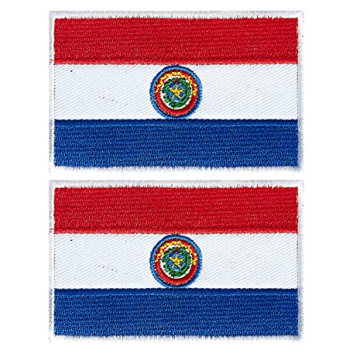 stidsds 2 Stück Paraguay Flagge Patch Paraguay Flaggen bestickte Patches Paraguayans Flaggen Militär Taktischer Patch für Kleidung Hut Rucksäcke Pride Dekorationen von stidsds
