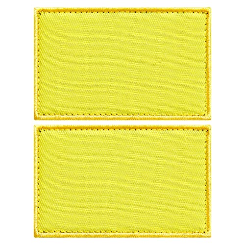 stidsds Gelbe Flaggenaufnäher, einfarbig, gelbe Flaggen, bestickt, blanko, DIY-Flaggen, Militär-Flaggen, taktischer Aufnäher für Kleidung, Hut, Rucksäcke, Stolz, Dekorationen, 2 Stück von stidsds