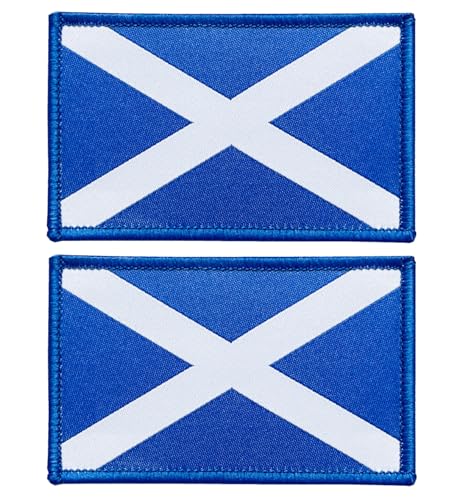 stidsds Aufnäher mit Schottland-Flagge, bestickt, Schottland-Flaggen, Militär-Flaggen, taktischer Klettverschluss, für Kleidung, Hut, Rucksäcke, Stolz, Dekorationen, 2 Stück von stidsds