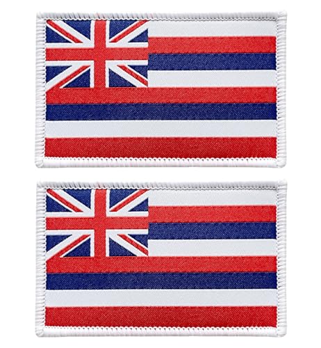 stidsds Aufnäher mit USA-Hawaii-Flagge, bestickt, US-Bundesstaatsflaggen, Militär, taktischer Klettverschluss für Kleidung, Hut, Rucksäcke, Stolz, Dekorationen, 2 Stück von stidsds