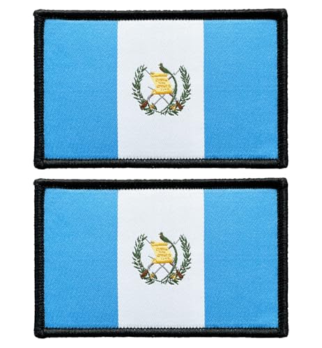 stidsds Guatemala-Flaggenaufnäher, bestickt, Guatemaltekische Flaggen, Militär-Flaggen, taktischer Klettverschluss für Kleidung, Hut, Rucksäcke, Stolz, Dekorationen, 2 Stück von stidsds
