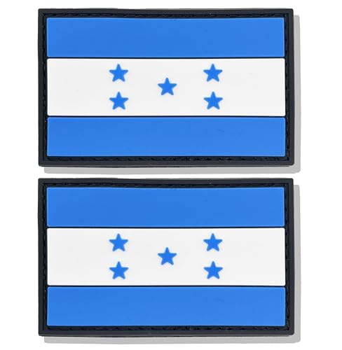stidsds Honduras-Flaggenaufnäher, Honduranische Militär-Aufnäher, taktischer Aufnäher, Honduras-Flaggen, PVC, Klettverschluss für Kleidung, Hut, Rucksäcke, Stolz, Dekorationen, 2 Stück von stidsds