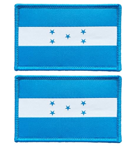 stidsds Honduras-Flaggenaufnäher, bestickte Aufnäher, Honduras-Flaggen, Militär-Flaggen, taktischer Klettverschluss für Kleidung, Hut, Rucksäcke, Stolz-Dekorationen, 2 Stück von stidsds