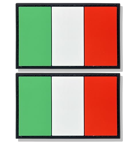 stidsds Italien-Flaggenaufnäher, italienisches Militär, taktischer Aufnäher, Italien-Flaggen, PVC, Klettverschluss, für Kleidung, Hut, Rucksäcke, Stolz, Dekorationen, 2 Stück von stidsds