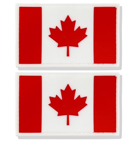 stidsds Kanada-Flagge, Kanada-Flagge, taktischer Aufnäher, Kanada-Flaggen, PVC, Klettverschluss, für Kleidung, Hüte, Rucksäcke, Stolz, Dekorationen, 2 Stück von stidsds