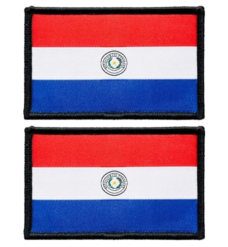 stidsds Paraguay-Flagge, bestickt, Paraguay-Flaggen, Paraguay-Flaggen, Militär-Flaggen, taktischer Klettverschluss für Kleidung, Hut, Rucksäcke, Stolz-Dekorationen, 2 Stück von stidsds