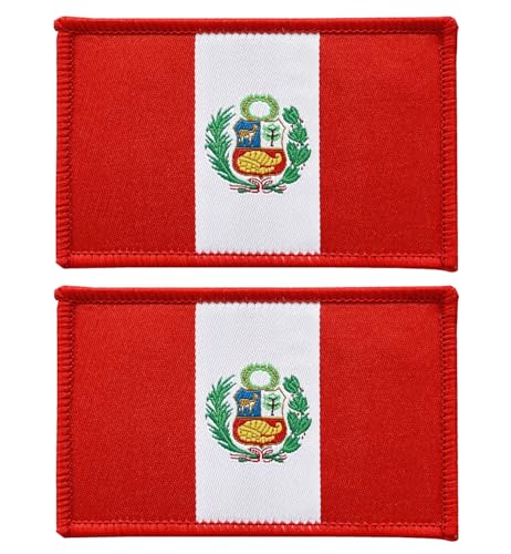 stidsds Peru-Flaggenaufnäher, bestickt, peruanische Flaggen, Militär, taktischer Klettverschluss, für Kleidung, Hut, Rucksäcke, Stolz, Dekorationen, 2 Stück stidsds Peru-Flaggenaufnäher, bestickt, peruanische Flaggen, Militär, taktischer Klettverschluss, für Kleidung, Hut, Rucksäcke, Stolz, Dekorationen, 2 Stück von stidsds