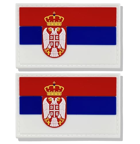 stidsds Serbische Flagge, serbisches Militär, taktischer Aufnäher, Serbien-Flaggen, PVC, Klettverschluss, für Kleidung, Hüte, Rucksäcke, Stolz, Dekorationen, 2 Stück stidsds Serbische Flagge, serbisches Militär, taktischer Aufnäher, Serbien-Flaggen, PVC, Klettverschluss, für Kleidung, Hüte, Rucksäcke, Stolz, Dekorationen, 2 Stück von stidsds