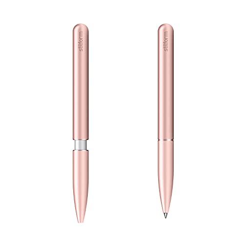 stilform 200032 Kugelschreiber aus Aluminium – patentierter Ballpoint Pen, verschiebbare Kappe mit Magnet, Rose Moon von stilform