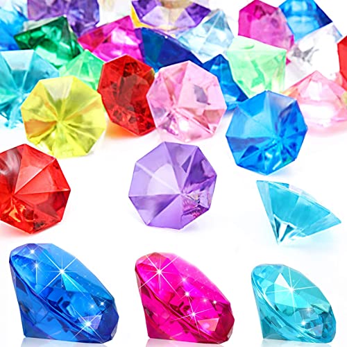 20 PCS Acrylic Diamonds, 30 MM Large Size Children's Diamond, Diving Jewel Pool Toy for Girls and Boys von stillwen