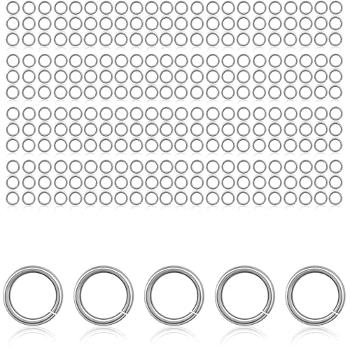 Binderinge aus Edelstahl für Schmuckherstellung, kein Anlaufen, 4 Größen, 4–7 mm, Stärke 20 Gauge, Silber (4 mm), 2000 Stück von stino