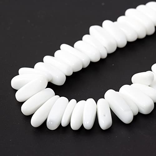 Echte Kristallperlen für die Schmuckherstellung (1,5–2,5 cm), 70 Stück Natursteinperlen, Bulk sortierte Kristallspitzen gebohrt zum Basteln (weiße Keramik) von stino