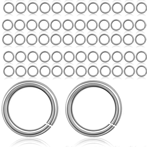 Edelstahl-Binderinge für Schmuckherstellung, 2000 Stück, 4 Größen, 4–7 mm, Stärke 20 Gauge, Silber (10 mm) von stino