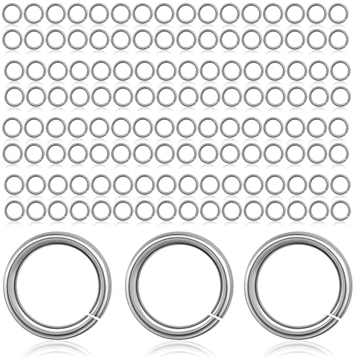 Edelstahl-Binderinge zur Schmuckherstellung, 2000 Stück, 4 Größen, 4–7 mm, Stärke 20 Gauge, Silber (7 mm) von stino