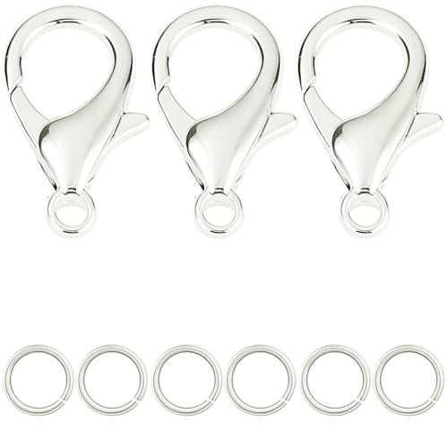 Karabinerverschlüsse für Schmuckherstellung, Halsketten, Armbänder, versilbert, kein Anlaufen Karabinerverschlüsse für Schmuckherstellung, Halsketten, Armbänder, versilbert, kein Anlaufen von stino