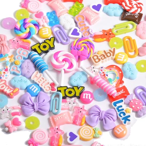 Süßigkeiten-Charm-Set aus Kunstharz, zum Selbermachen, Handy-Schleim-Dekorationen von stino