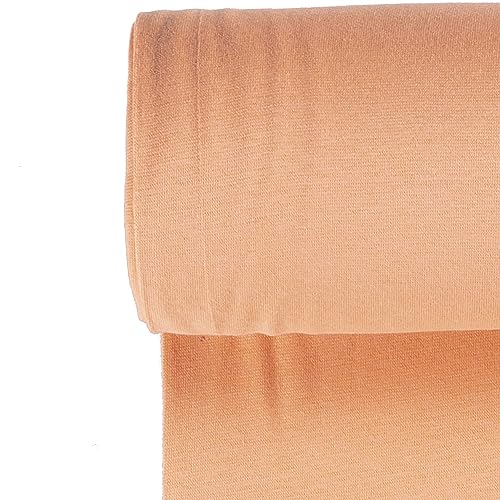 Bündchenstoff Meterware | Uni Jersey | Oeko-Tex Schlauchware glatt 70 cm breit | 38 Farben 0,5m (apricot) von stoffmarkt reste truhe