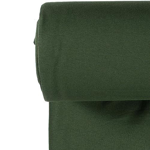 Bündchenstoff Meterware | Uni Jersey | Oeko-Tex Schlauchware glatt 70 cm breit | 38 Farben 0,5m (dunkel grün) von stoffmarkt reste truhe
