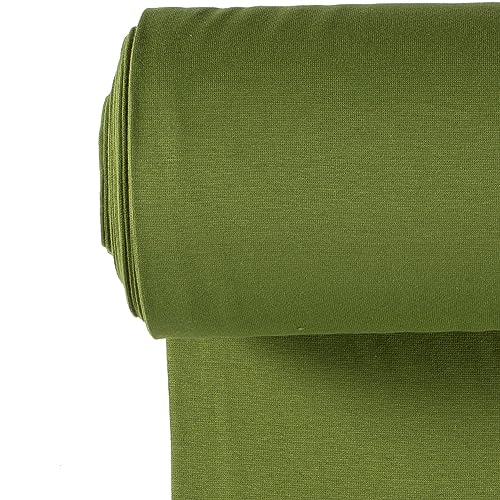 Bündchenstoff Meterware | Uni Jersey | Oeko-Tex Schlauchware glatt 70 cm breit | 38 Farben 0,5m (kiwi) von stoffmarkt reste truhe