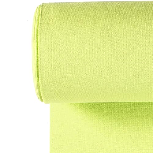 Bündchenstoff Meterware | Uni Jersey | Oeko-Tex Schlauchware glatt 70 cm breit | 38 Farben 0,5m (limone) von stoffmarkt reste truhe