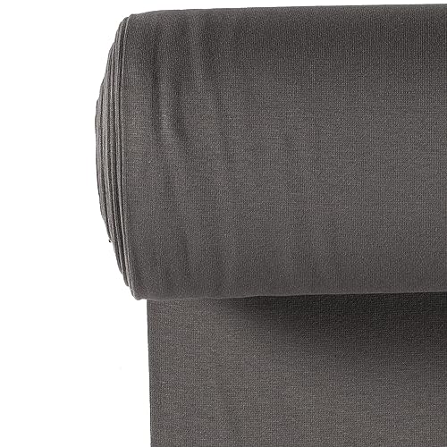 Bündchenstoff Meterware | Uni Jersey | Oeko-Tex Schlauchware glatt 70 cm breit | 38 Farben 0,5m (taupe) von stoffmarkt reste truhe