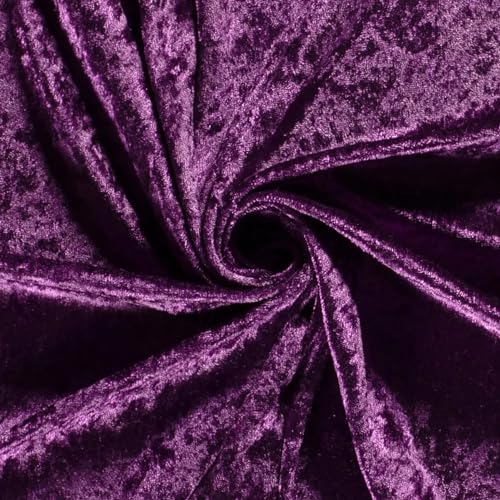 Pannesamt Meterware | 1 Meter | 26 Farben | Brilliant Samt | 145 cm breit | Stoff | Velour (Dunkel Lila) von stoffmarkt reste truhe