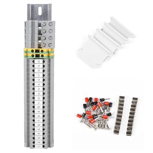 Stonenect 690V 32A 12 AWG DIN Schienen Klemmen Universalklemmen Set für DIN-Schienen UK 2.5B Erdungsklemmen Endklemme Feste Brücke Schließende Klammern Kastenverbinder Heimwerker Garage-Renovierung von stonenect