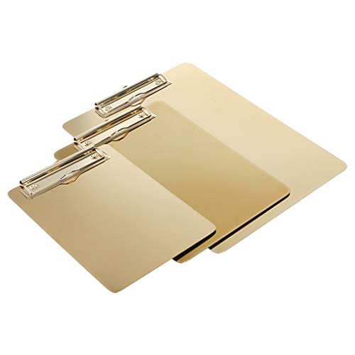 Metall-Klemmbrett Schreibblock Aktenordner Dokumentenhalter Schule Büro Schreibwaren Versorgung Gold Größe Optional von storage bag