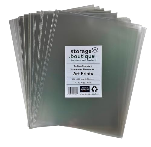 storage.boutique Kunstdruck-Schutzhüllen Archivstandard säurefrei 230x180mm 50 von storage.boutique