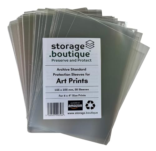 storage.boutique Kunstdruck-Schutzhüllen Archivstandard säurefrei 6x4 Zoll 155x105mm 50 von storage.boutique