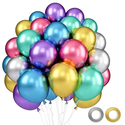 Helium Ballons,50 Stück Luftballons Helium Geeignet,Bunte Luftballons,Metallic Luft-ballons Geburtstag,Anwendbar Auf für Hochzeit,Babyparty,Geburtstag Deko Helium Ballons,50 Stück Luftballons Helium Geeignet,Bunte Luftballons,Metallic Luft-ballons Geburtstag,Anwendbar Auf für Hochzeit,Babyparty,Geburtstag Deko von stroyayo