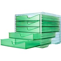 styro Schubladenbox styroswingbox NEONline  grün 275-8430.2564, DIN C4 mit 5 Schubladen von styro