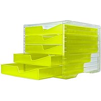 styro Schubladenbox styroswingbox NEONline  neon-gelb 275-8430.2164, DIN C4 mit 5 Schubladen von styro