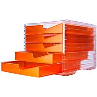 styro Schubladenbox styroswingbox NEONline  neon-orange 275-8430.2464, DIN C4 mit 5 Schubladen von styro