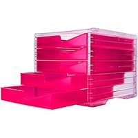styro Schubladenbox styroswingbox NEONline  neon-pink 275-8430.2264, DIN C4 mit 5 Schubladen von styro