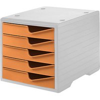 styro Schubladenbox styroswingbox  apricot 275-8430.4181, DIN C4 mit 5 Schubladen von styro