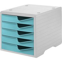 styro Schubladenbox styroswingbox aqua 275-8430.5281, DIN C4 mit 5 Schubladen styro Schubladenbox styroswingbox aqua 275-8430.5281, DIN C4 mit 5 Schubladen von styro