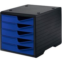 styro Schubladenbox styroswingbox  blau 275-8430.3591, DIN C4 mit 5 Schubladen von styro