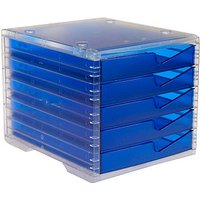 styro Schubladenbox styroswingbox light  blau 275-8430.324, DIN C4 mit 5 Schubladen von styro