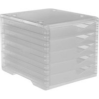 styro Schubladenbox styroswingbox light  transparent 275-8430.224, DIN C4 mit 5 Schubladen von styro