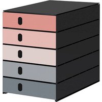 styro Schubladenbox styroval pro Emotions Advent  rosa, grau 14-8000.AD, DIN C4 mit 5 Schubladen von styro